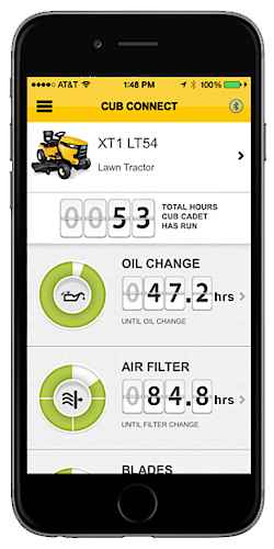 Cub Cadet Bluetooth App Connected